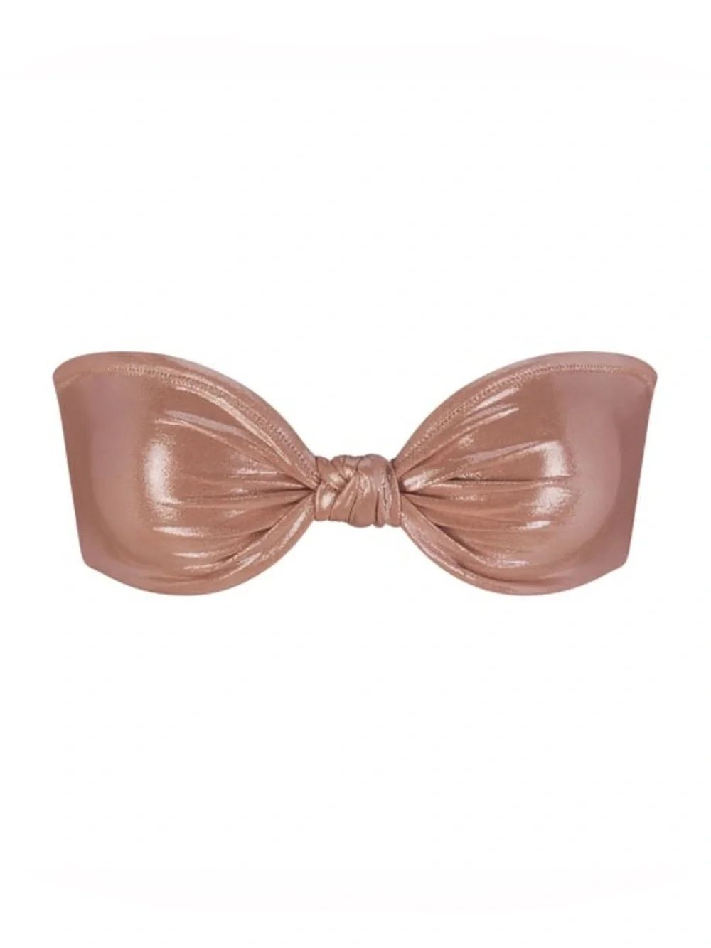 RARE SKIMS Liquid Shine Swim Knotted Bandeau Bikini Top in Cinnamon